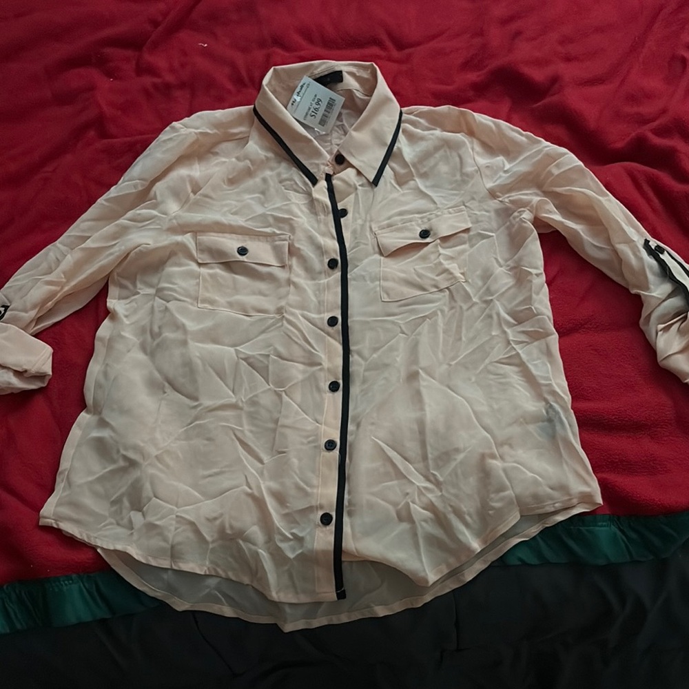 Mine Cream Blouse with Black Accents